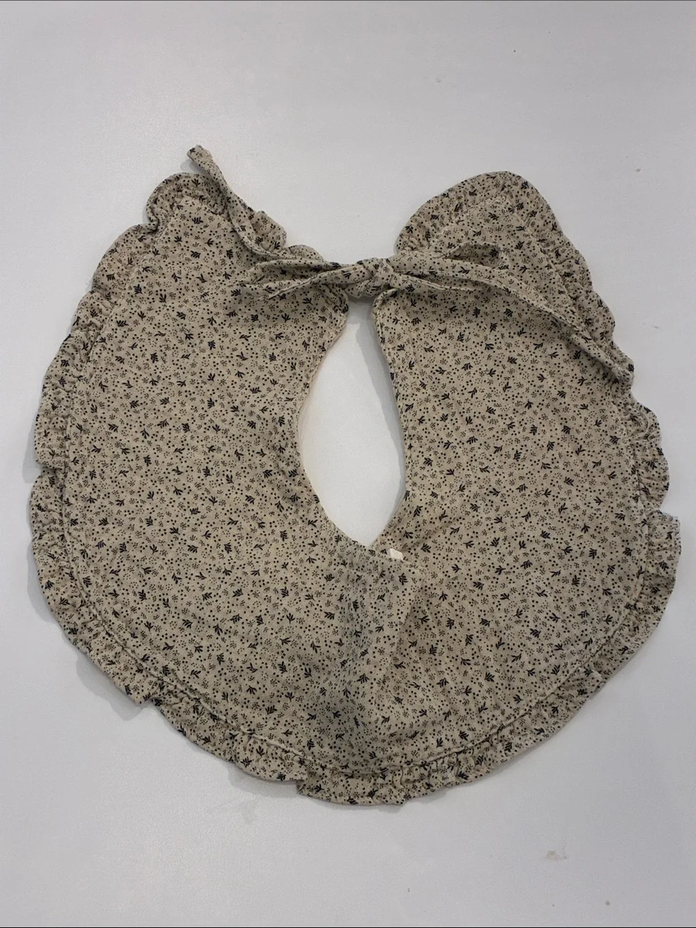 Floral Ruffle Halter Crop Top in Beige
